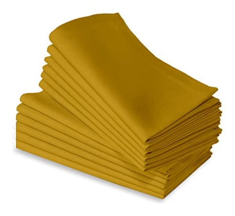 Lushomes Table Napkin, Mustard Yellow Cloth Cocktail Napkins Folding for Homes Restaurant, Bar, Cafe, Or Events, kitchen napkins, hand napkins for home, Cotton Napkin (Pack of 12, 9 x 9 inch)