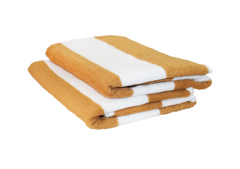 Lushomes Microfibre Towel, Quick Dry Bath Towel for Men Women Kids, Large Size Towel Set of 2, Cabana Stripes,  24 x 52 Inch, home décor Items, 225 GSM  (62x132 Cms, Set of 2, Beige Combo)