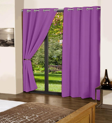Lushomes curtains 7.5 feet long, Cotton Curtains, Door Curtains, Purple, Curtain with 8 Eyelets, Curtains & Drapes (Size: 54x90 Inches, Set of 1)
