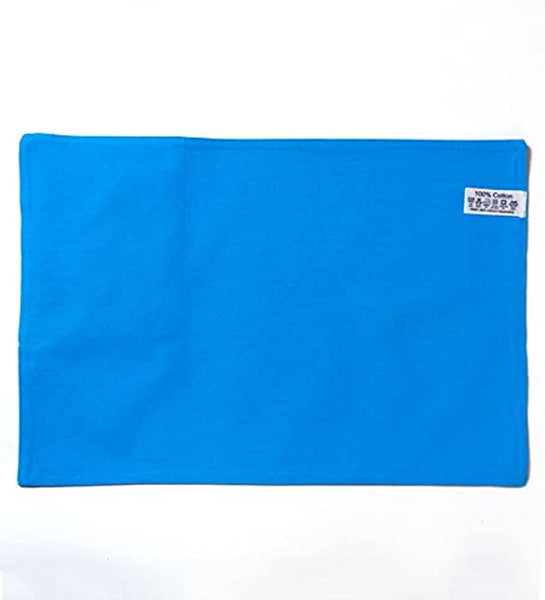Lushomes table mat and napkins for dining table Set of 12, Fancy Table Mats Online with Pocket and Printed Cloth Napkins, Blue and Pink (6 Pc Placemats,13x19 Inces + 6 Pcs of Napkins, 16x16 Inches)