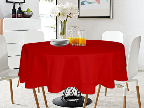 Lushomes Table Cloth, Cotton table cloth, round table cover, Red table sheet, used for Study, Dastarkhan, Tea, Cyclinder Cover, teapoy (Size 40 Inch Round, 2 Seater Round/Oval Dining Table Cloth)