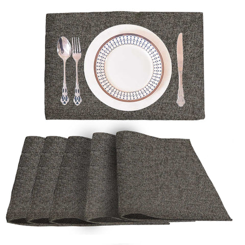 Lushomes Jute Table Mat, Coffee Brown Dining Table Mat, table mats Set of 6, Also Used as kitchen mat, fridge mat, cupboard sheets for wardrobe, Jute Place mats (Pack of 6, 12x18 Inches, 30x45 Cms)