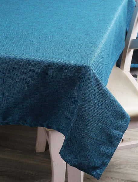 Lushomes Jute table cloth, dining table cover 6 seater, table cloth for 6 seater dining table, Rectangle dining cover, Jute  Table Cover, Turqoise Blue (Pk of 1, Size: 50x75 Inch, 4 FTx6 FT Approx)