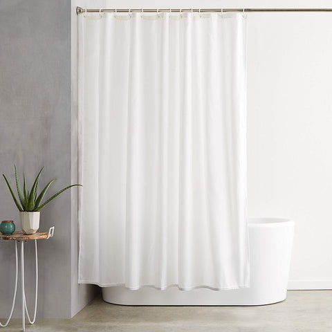 Lushomes White Hotel Quality Designer Bathroom Shower Curtain Giving a spa-Like Feel with 12 White Plastic Eyelets and 12 C Rings (71 x 71 inches, Single Pc).