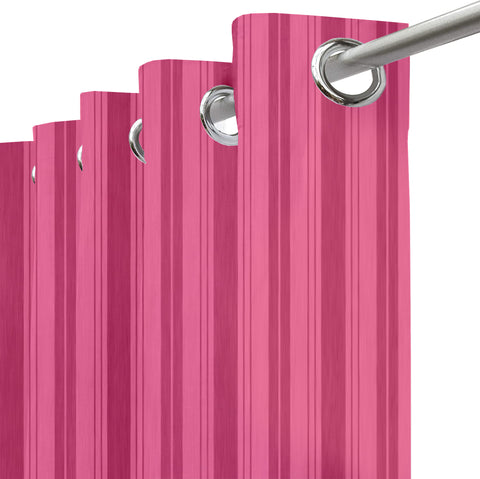 Lushomes shower curtain, Striped Pink bathroom curtains, Polyester waterproof 6x6.5 ft with Metal 10 Eyelets, non-PVC, Non-Plastic, For Washroom, Balcony for Rain(Size: 6 ft W x 6.5 Ft H, Pk of 1)