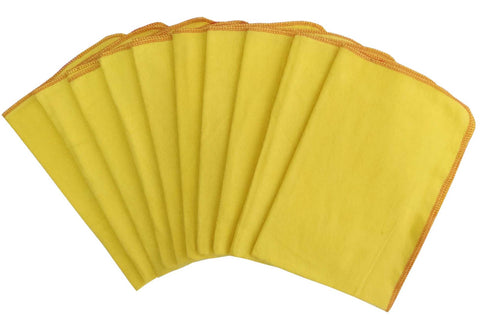 Lushomes Super Soft 10 pcs Flannel Yellow Duster,  tea towels kitchen, towels for kitchen use, kitchen towels for wiping utensils (Size: 18x26 Inches, Pack of 10).