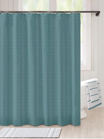 Lushomes  Waffle Weave Shower Curtains , 70x72 Inches Bath Cloth, Bathroom curtain for shower, Thick Fabric, Aqua Blue, with 12 Rust-Resistant Metal Grommets no Hooks, Hotel Quality,Washable Polyester