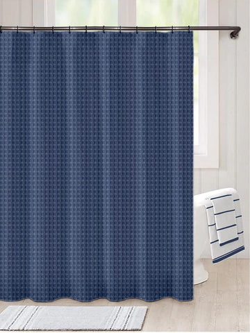 Lushomes  Waffle Weave Shower Curtains , 70x72 Inches Bath Cloth, Bathroom curtain for shower, Thick Fabric, Blue, with 12 Rust-Resistant Metal Grommets and no Hooks, Hotel Quality,Washable Polyester