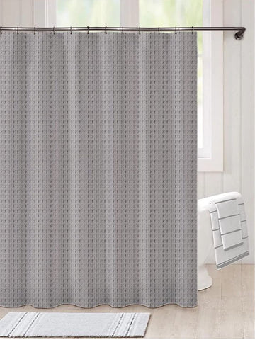 Lushomes  Waffle Weave Shower Curtains , 70x72 Inches Bath Cloth, Bathroom curtain for shower, Thick Fabric, Grey, with 12 Rust-Resistant Metal Grommets no Hooks, Hotel Quality,Washable Polyester