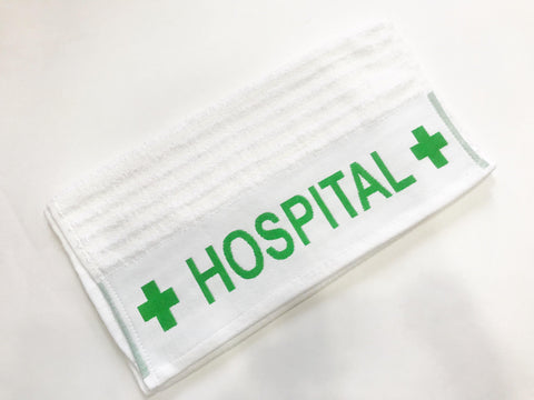Lushomes  White with Green Border 100 % cotton super Absorbant Hospital Towel 40 x 80 cms (16 x 32"•À?, 550 GSM Towel) - Lushomes