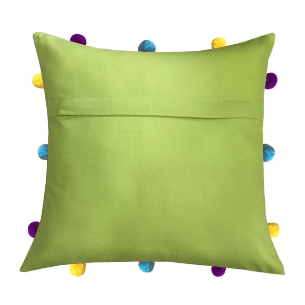 Lushomes Palm Cushion Cover with Colorful pom poms (5 pcs, 12 x 12”) - Lushomes