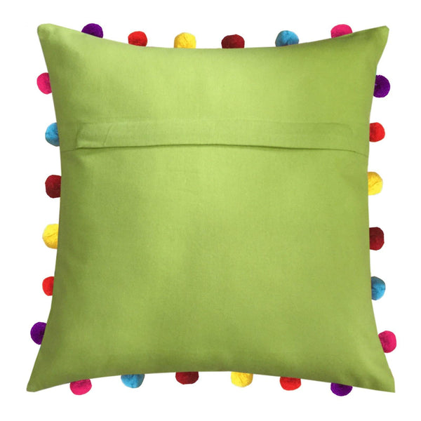 Lushomes Palm Cushion Cover with Colorful Pom pom (5 pcs, 18 x 18”) - Lushomes