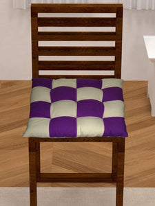 Lushomes Ecru Comfy Cotton Chair Cushion with 36 knots & 4 tie backs - Lushomes
