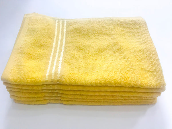 Lushomes Yellow Superior Cotton Hand Towel Set (40 x 60 cms, Pack of 6 Pcs) - Lushomes
