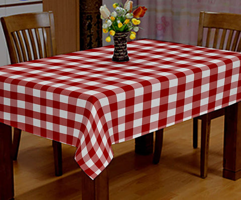 Lushomes Buffalo Checks Red Plaid Square Dining Table Cover Cloth, dining table cover 4 seater, dining table 4 seater cover, table cover 4 seater (Size 60 x 60”, 4 Seater Square Table Cloth)