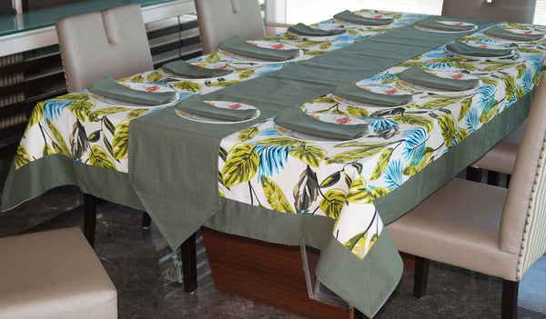 Lushomes Forest Printed 12 Seater Table Linen Set - Lushomes