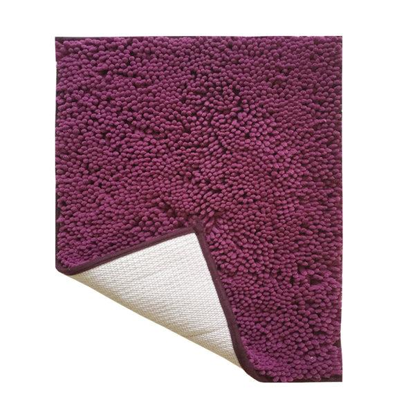 Lushomes Bathroom Mat, 2200 GSM Floor, bath mat Mat with High Pile Microfiber, anti skid mat for bathroom Floor, bath mat Non Slip Anti Slip, Premium Quality (12 x 18 Inch, Single Pc, Purple)