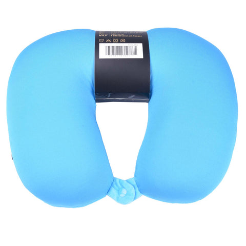 Lushomes Blue 2 in 1, Magic Travel Neck Pillow (Neck Pillow: 11 x 13 inches, Pillow: 10 x 12 inches, Single Pc)