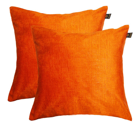 Lushomes Orange Embossed Blackberry Cushion Cover (Pack of 2) - Lushomes