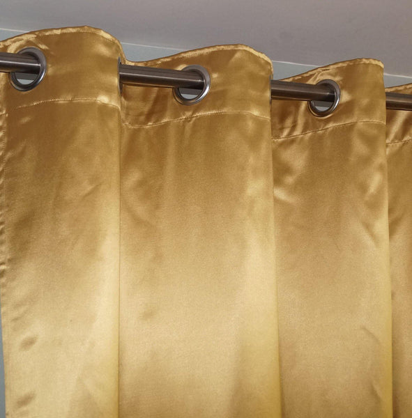 Lushomes Gold Contemporary Premium Plain Long Door Curtain with 8 metal Eyelets (54 x 108‰۝)-Torantina, Single pc - Lushomes