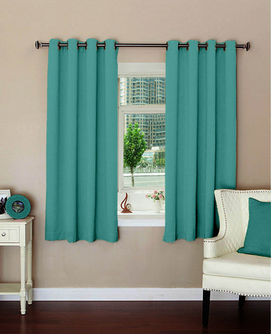 Lushomes Blackout Curtain, Blue Curtains with 8 Eyelets, curtains 5 feet long, curtains & drapes, parda (54 x 60 inches, Single pc)