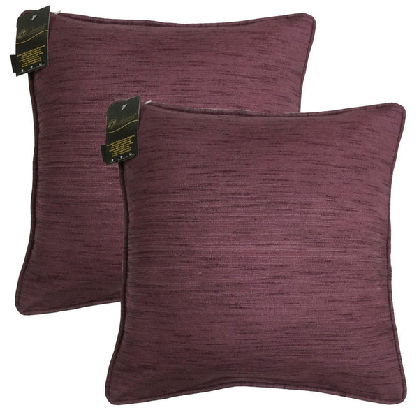 Lushomes Matka Silk Pack of 2 Purple Cushion Covers (24"x24") - Lushomes