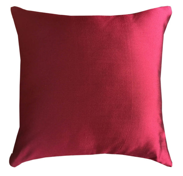 Lushomes Festive Jacquard Maroon  Cushion Cover (Pack of 5, 16 x 16 inches)
