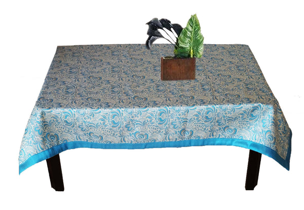 Lushomes Light Blue 1 Selfdesign Jaquard Centre Table Cloth (Size: 36x60 inches), single pc - Lushomes