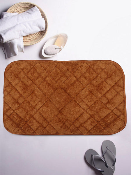 Lushomes bathroom mat, Gold Anti Slip Memory Foam bathmat, door mats for bathroom, anti slip mat (Bathmat 12 x 20 inches, Single pc)