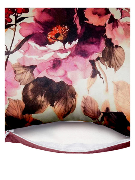 Lushomes Printed Viola Cushion Cover(16 x 16 inches, Single pc)