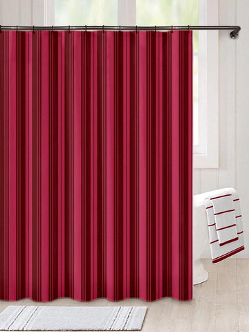 Lushomes Unidyed Maroon Polyester Shower Curtain with 12 Plastic Eyelets, Size: 72x80 inches (Single pc) - Lushomes