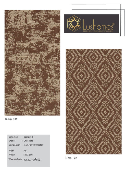 Lushomes 55% Polyester & 45% Cotton  48" Inches Width Jacquard Jackpot-2 250 GSM Fabric