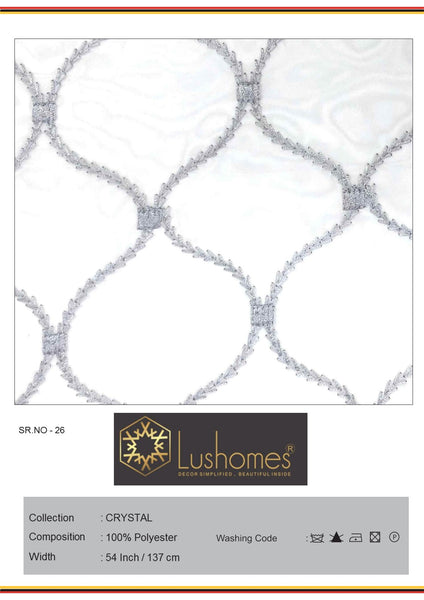 Lushomes 100% Polyester 54" Inches Width Embroidery Crystal 75 GSM Fabric