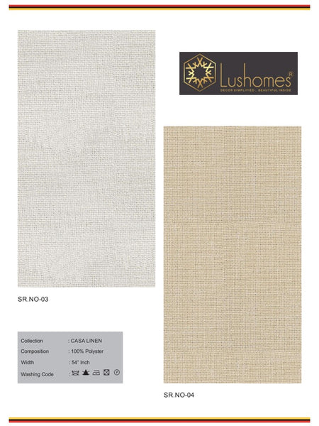 Lushomes 100% Polyster 54" Inches Width Plains Casa Linen 250 GSM Fabric