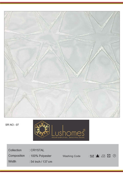 Lushomes 100% Polyester 54" Inches Width Embroidery Crystal 75 GSM Fabric