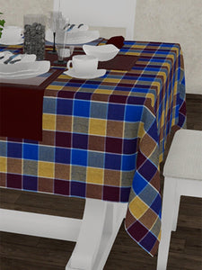 Lushomes Gingham Basic Check 100% Cotton 6 seater Rectangle Dinning Table Cloth
