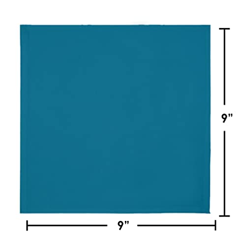 Lushomes Table Napkin, Teal Blue Cloth Cocktail Napkins Folding for Homes Restaurant, Bar, Cafe, Or Events, kitchen napkins, hand napkins for home, Cotton Napkin (Pack of 12, 9 x 9 inch)