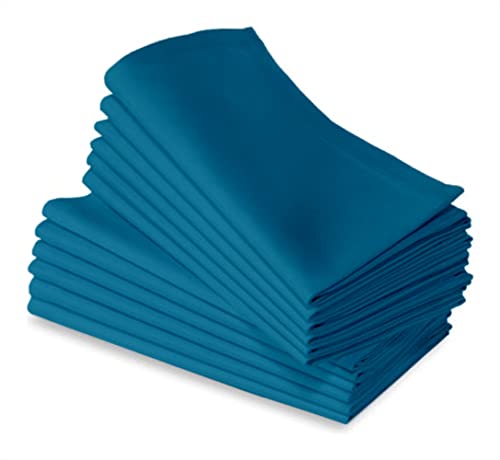Lushomes Table Napkin, Teal Blue Cloth Cocktail Napkins Folding for Homes Restaurant, Bar, Cafe, Or Events, kitchen napkins, hand napkins for home, Cotton Napkin (Pack of 12, 9 x 9 inch)
