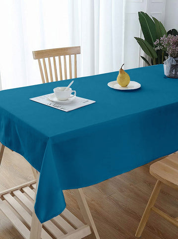 Lushomes dining table cover 6 seater, Teal Blue Classic Plain Dining Table Cover Cloth,  table cloth for 6 seater dining table, table cover 6 seater  (Size 60 x 70”, 6 Seater Table Cloth)