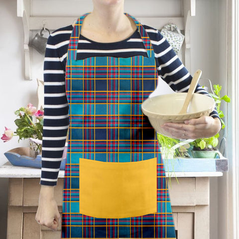 Lushomes Apron for Women, Green Checks Kitchen Apron for Men, Cooking Apron, apron for kitchen, kitchen dress for cooking,  Adjustable Buckle and Solid Pocket, Size 60x80 cms, Pkof1