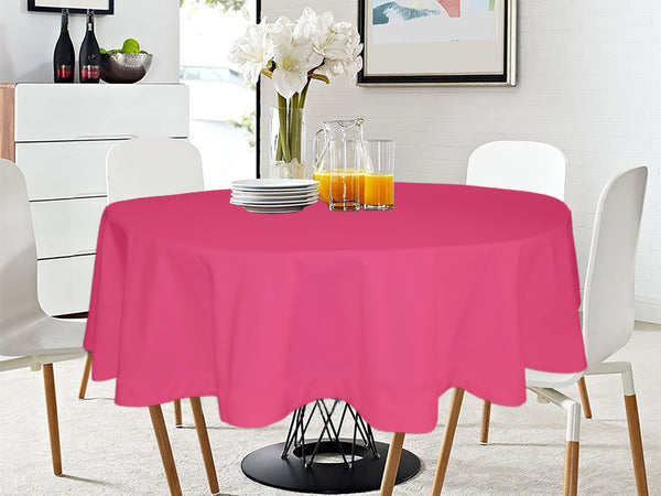 Lushomes Table Cloth, Cotton table cloth, round table cover, Pink table sheet, used for Study, Dastarkhan, Tea, Cyclinder Cover, teapoy (Size 40 Inch Round, 2 Seater Round/Oval Dining Table Cloth)