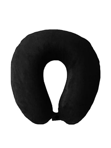 Lushomes neck pillow, Black Travel Pillow, neck pillow for travel, For Flights, for Train, for neck pain sleeping, with Polyester filling  (12 x 12 inches, Singe pc)