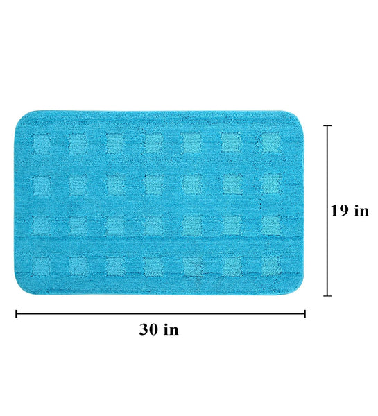 Lushomes Bathroom Mat, 1200 GSM Floor Mat with High Pile Microfiber, mat for bathroom floor with Anti Skid Latex Backing, floor mats for home, non slip (19 x 30 Inch, Single Pc, Navy Blue)