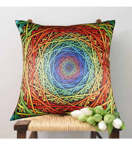Lushomes cushion covers 16 inch x 16 inch, cusion covers for sofa 16" 16 Printed Endless Cushion Coverboho cushion covers (16 x 16 inches, Single pc)