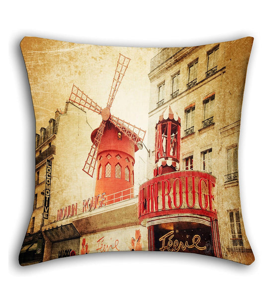 Lushomes cushion covers 16 inch x 16 inch, cusion covers for sofa 16" 16 Digital Printed Windmill Square Festive and Ethnic Cushion Covers (5 Pcs, Size: 16''x16'')