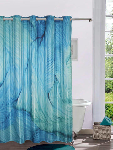 Lushomes shower curtain, ombre Printed, Polyester waterproof 6x6.5 ft with hooks, non-PVC, Non-Plastic, For Washroom, Balcony for Rain, 12 eyelet & no Hooks (6 ft W x 6.5 Ft H, Pk of 1)
