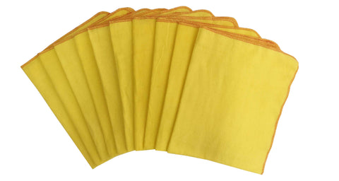 Lushomes Super Soft 10 pcs Flannel Yellow Duster,  tea towels kitchen, towels for kitchen use, kitchen towels for wiping utensils (Size: 24 x 26 Inches, Pack of 10).