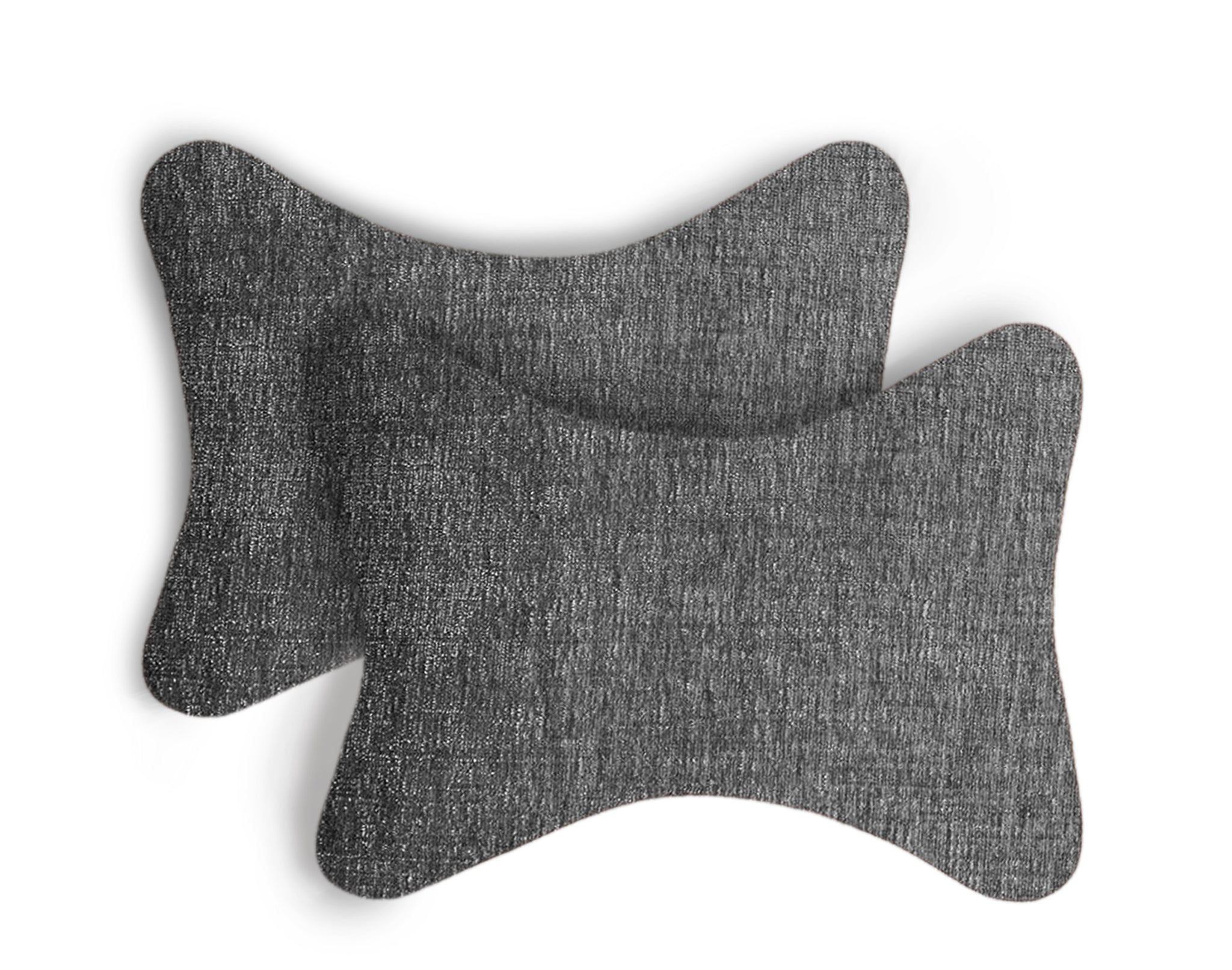 Car Seat Neck Rest Pillow, Cushion For All Cars, Premium Designer Chenille Lumbar, Back and Headrest Support for Car Seat, Size 17x27 cms, Grey, Set of 2 by Lushomes