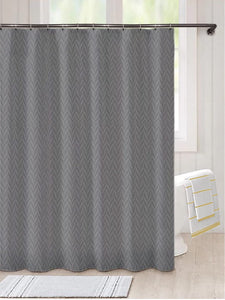 Lushomes Heavy Duty Fabric Shower Curtain, water resistant Partition Liner for Washroom, W6 x H6.5 FT, W 72x H 72 Inches with Shower Curtains 12 Plastic Eyelet % 12 C-Rings (Non-PVC), Colour Grey
