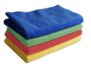 Microfiber Wash Cloth, 40 x 60 cms, 250 GSM, 4 Pc Pack, Car Accessories, Cleaning Cloth, Car Towel Drying Cloth, Wipes, polishing Cloth, Bike Cleaning, Laptop Cloth, ?????, Multipurpose Cloth by Lushomes